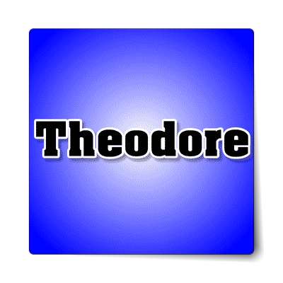 theodore male name blue sticker