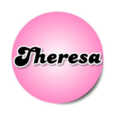 theresa female name pink sticker