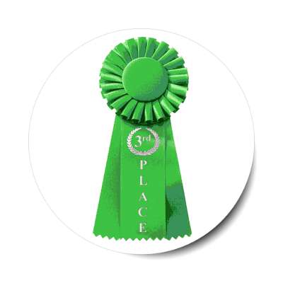 third place ribbon sticker