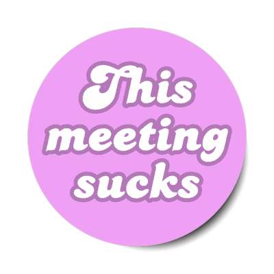 this meeting sucks pink stickers, magnet