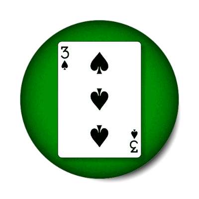 three of spades playing card stickers, magnet