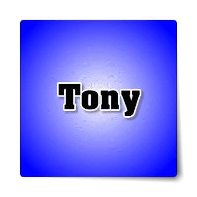 tony male name blue sticker