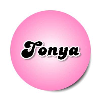 tonya female name pink sticker