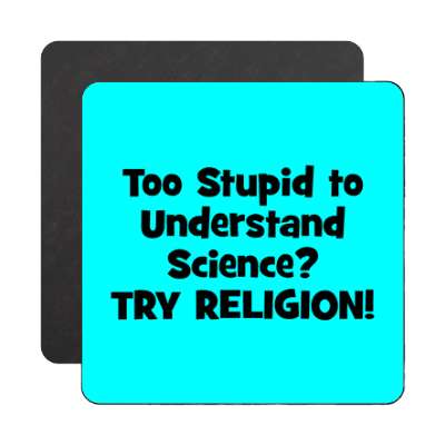 too stupid to understand science try religion magnet