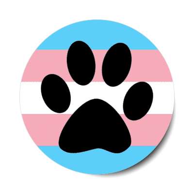 trans dog paw transgender pride flag sticker