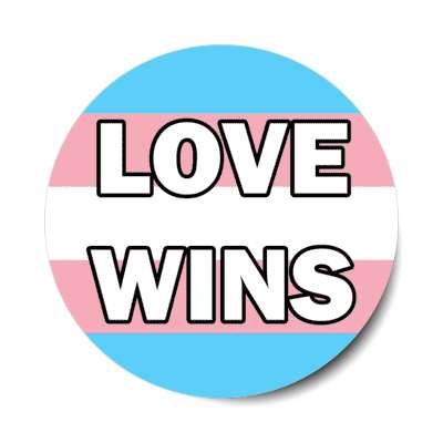trans love wins transgender pride flag sticker