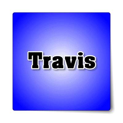 travis male name blue sticker