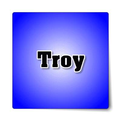troy male name blue sticker