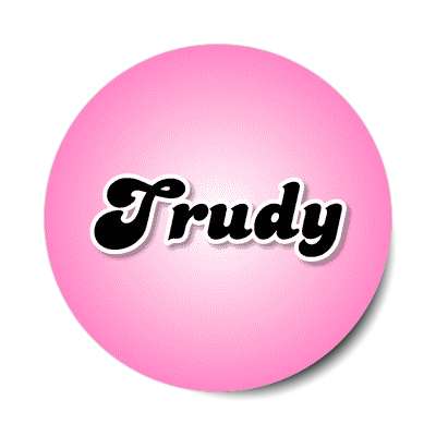 trudy female name pink sticker