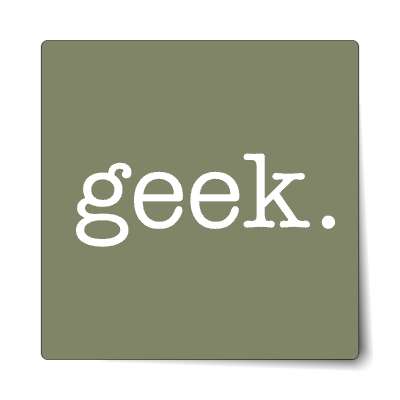 typewriter grey geek sticker