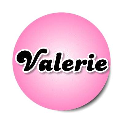 valerie female name pink sticker