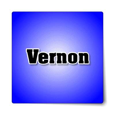 vernon male name blue sticker