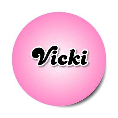 vicki female name pink sticker