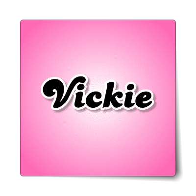 vickie female name pink sticker