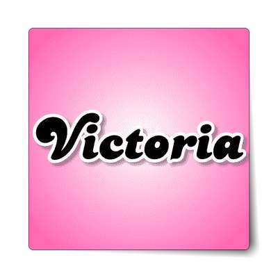 victoria female name pink sticker