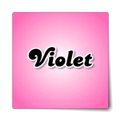 violet female name pink sticker