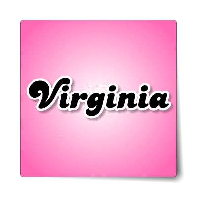 virginia female name pink sticker