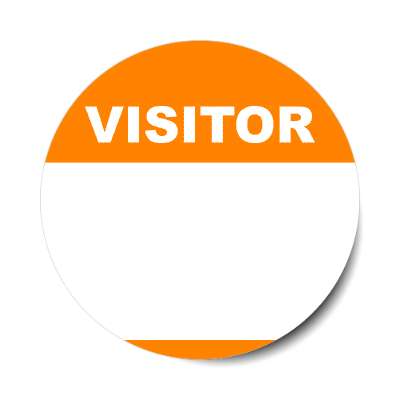 visitor bright orange fill in nametag sticker