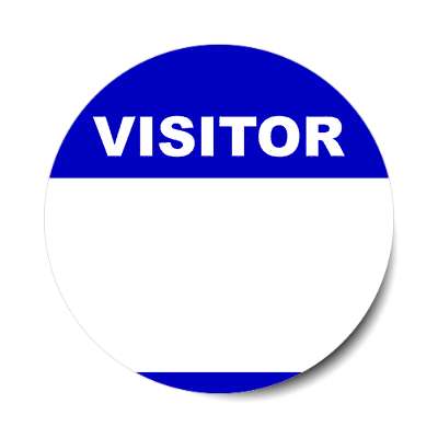 visitor deep blue fill in nametag sticker
