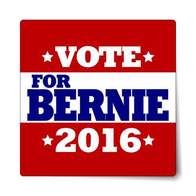 vote bernie 2016 deep red white stars sticker