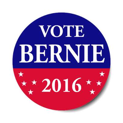 vote bernie 2016 red blue stars sticker