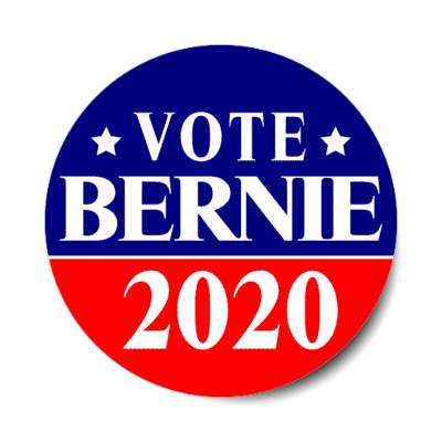 vote bernie 2020 dark blue bright red star sticker