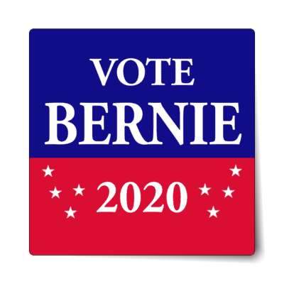 vote bernie 2020 red blue stars sticker