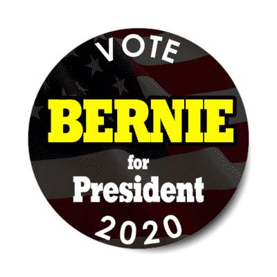 vote bernie for president 2020 black sticker