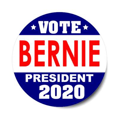 vote bernie president 2020 dark blue white sticker