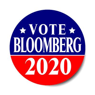 vote bloomberg 2020 dark blue bright red star sticker