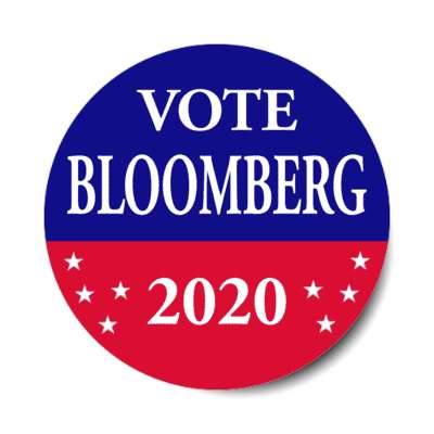 vote bloomberg 2020 red blue stars sticker