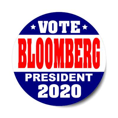 vote bloomberg president 2020 dark blue white sticker