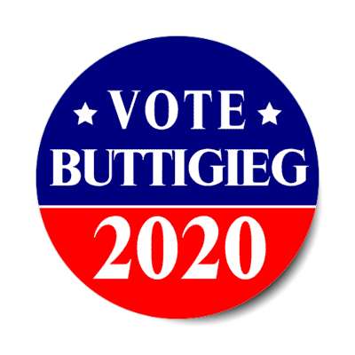 vote buttigieg 2020 dark blue bright red star sticker