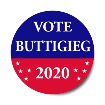 vote buttigieg 2020 red blue stars sticker