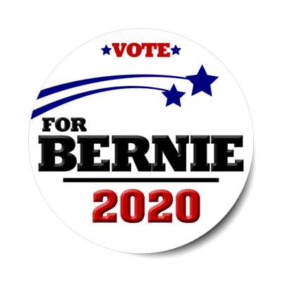 vote for bernie 2020 white shooting stars sticker
