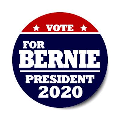 vote for bernie president 2020 deep red dark blue sticker