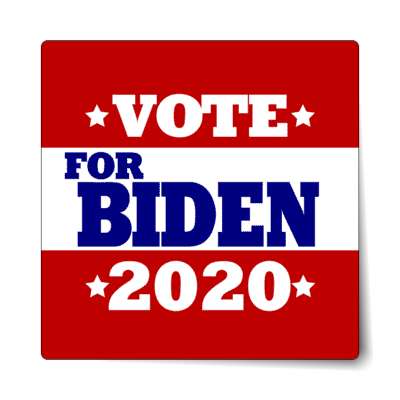 vote for biden 2020 deep red white stars sticker