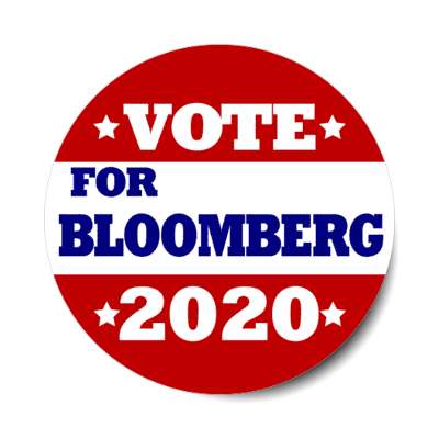 vote for bloomberg 2020 deep red white stars sticker