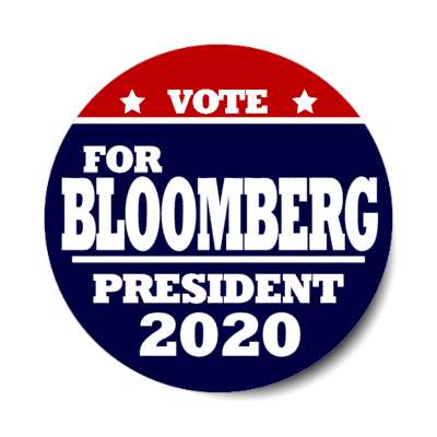 vote for bloomberg president 2020 deep red dark blue sticker