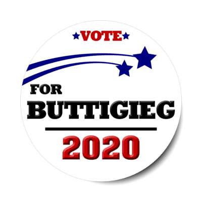vote for buttigieg 2020 white shooting stars sticker