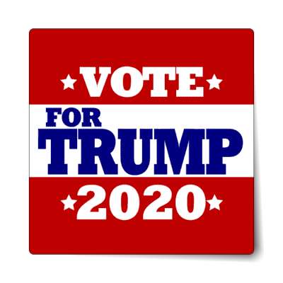 vote for trump 2020 deep red white stars sticker