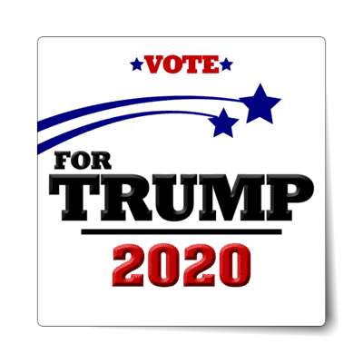 vote for trump 2020 white shooting stars sticker