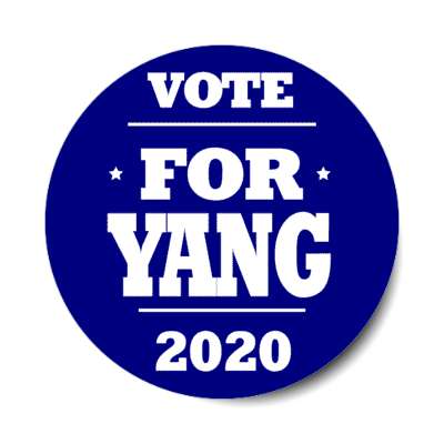 vote for yang 2020 deep blue sticker