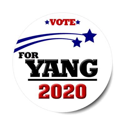 vote for yang 2020 white shooting stars sticker