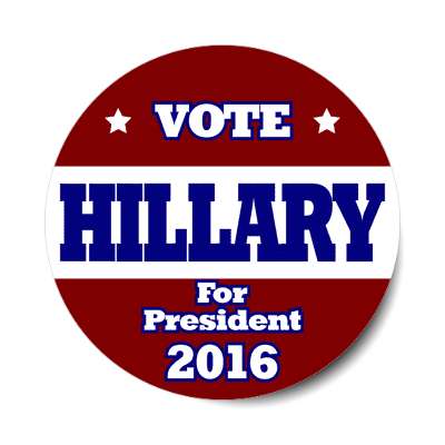 vote hillary 2016 deep red deep blue white sticker