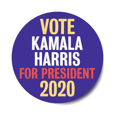vote kamala harris for president 2020 blue yellow sticker