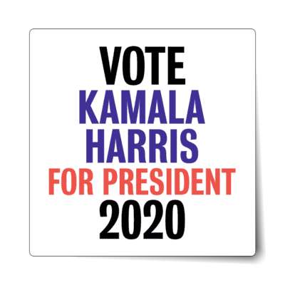 vote kamala harris for president 2020 white sticker