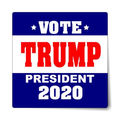vote trump president 2020 dark blue white sticker