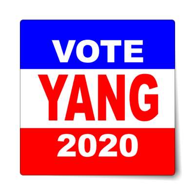 vote yang 2020 classic red white blue sticker