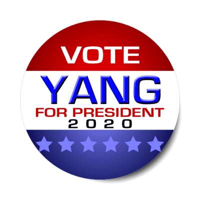 vote yang for president 2020 modern classic sticker